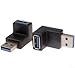 QIBOX USB 3.0 A Male to Female Adapter Extension Cable 90 Degree Right Angle Adapter Plug - Female End Points Upward