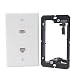 KCC Industries 2-Port Cat6 Ethernet Cable Wall Plate | Female-Female with Mounting Bracket +UL/CSA Listed Safe+