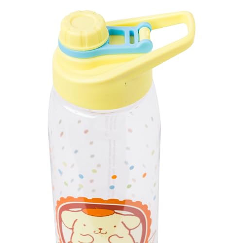 Silver Buffalo Sanrio Hello Kitty and Friends Pompompurin Dots Water Bottle with Screw-On Lid, 28 Ounces