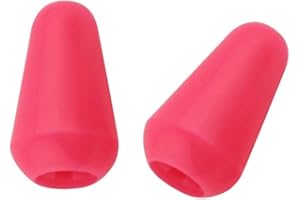 DIAO79NI Basic Metric 3.7mm Plastic Guitar 5 Way Switch Tips Pickup Selector Switch Knobs Caps for Import Strat/Stratocaster Style Electric Guitar, Pink (Set of 2)