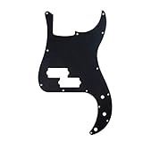 Musiclily 13 Hole Precision Bass Pickguard P Bass Scratch Plate Fits American USA/Mexican Fender Precision Bass,3Ply Black