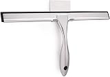 HIWARE All-Purpose Shower Squeegee for Shower Doors, Bathroom, Window and Car Glass - Stainless Steel, 10 Inches