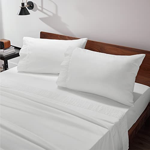 Bedsure White Sheets Full Size Soft 1800 Bedding Microfiber Sheets