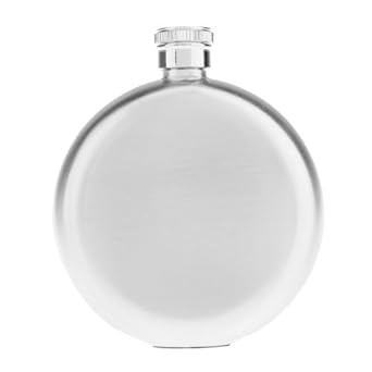TOTO Deals Round Stainless Steel 5 Oz Screw-on Cap Hip Flask
