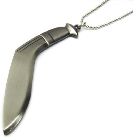 Silver Stainless Steel Machete Kukri Gurkha Knife Necklace