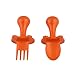 Babyware by eZtotZ Made in USA First Self Feeding Spoon Fork Utensil Set for Baby Led Weaning and Toddlers BPA Free (Orange)