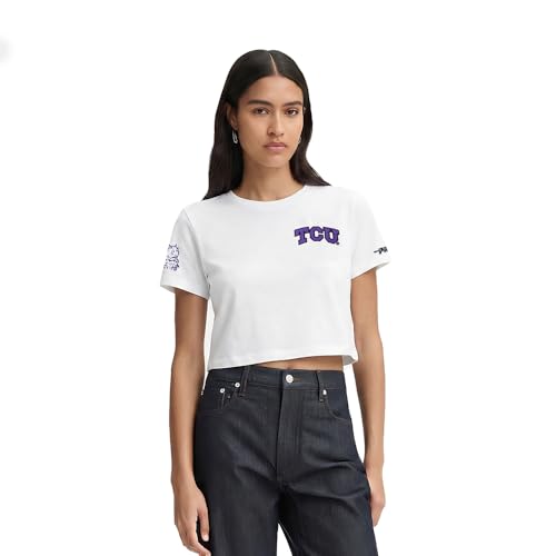 Womens TCU Horned Frogs Classic Chenille Short Sleeve Boxy Tee White 2XL