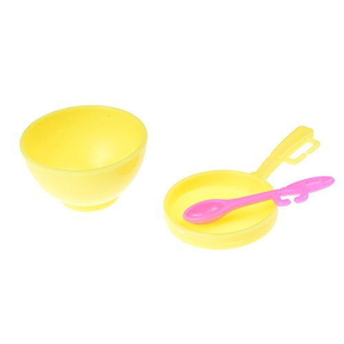 uhoMEy Set of 9 pcs Dollhouse Furniture, Mini Kitchen Toys Set for Barbie Dollhouse Appliances