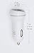 Apple iPhone Car Charger by wiAmp for iPhone 6, iPhone 6 Plus, 6Plus, 6S, 6S Plus, 5, 5S, 5C, SE - 2.1 Amp - Dual USB Compact - White Cable & Charger (Gray)