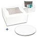 Fit Meal Prep [25 Sets Bakery Boxes with Window 6x6x3 White Cake Box with White Board Cardboard Bakery Packaging for Cupcake, Cookies and Pastry, Auto-Popup Treat Box Charcuterie Box for Christmas