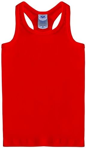 FRESH TEE Girls' Racer Back Tank Top Tunic (Big Girl 9/11, Red)