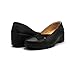 Women Wedge Comfort Walking Shoes Elastic Cushion Black Slip On Loafer (5.5, Black)