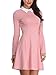 FENSACE Womens Eleven Costume Moonrise Kingdom Cosplay Fit and Flare Skater Date Night Pink Dresses for Women(Pink,Large)