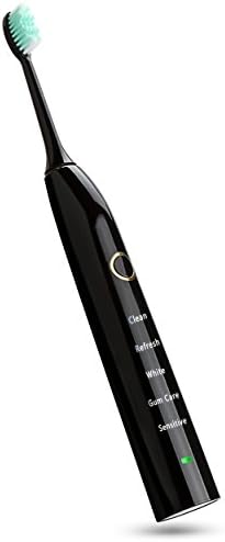Xiaooubrush 5 models Clean Rechargeable Sonic Electric Toothbrush with two Brush Heads 3 Colors WZ520 (Black)