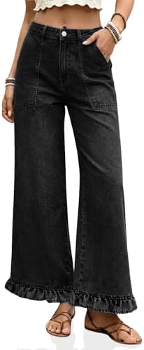 Bakgeerle Womens Leopard Jeans Baggy Low Rise Denim Pants with