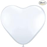 MOWO 36'' Love Heart Shaped Giant Latex Balloon Clear 10pc Blast Jumbo Balloon for Valentine's Day/ Birthday/ Wedding Event Party(clear,10pc)