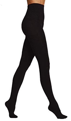 Womens Pack of 2 Black Thermal Brushed Fleece Lining 200 Denier Tights. (Medium)
