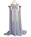 Xfang Women's Chiffon Dress Halloween Cosplay Costume Grey Long Train Dress