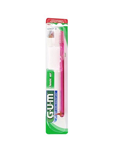 Sunstar GUM 407 Classic Toothbrush with Gum Stimulator, Small Head, Soft Bristles - Pack of 3 - Thumbnail 2