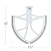 Flat Beater with Flex Edge Bowl Scraper Flat Blade for KitchenAid 6-Quart Bowl Lift Mixer (White)
