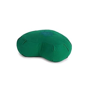Yoga Studio Meditation Cushion Crescent Zafu Buckwheat – Lotus Leaf – Jade Green