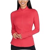 Spyder Women's Stretch Long Sleeve Zip Up Yoga Jacket with Thumb Holes