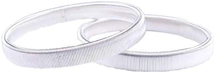 vap26 2PCS Elastic Metal Bartender Men Durable Arm Band Sleeve Cuff Spring Bracelet(White)