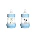 MAM Easy Start Anti Colic 5 oz Baby Bottle, Easy Switch Between Breast and Bottle, Reduces Air Bubbles and Colic, 2 Pack, Newborn, Boy