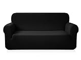 Chun Yi 1-Piece Knit Fabric Slipcover for Sofa - Black