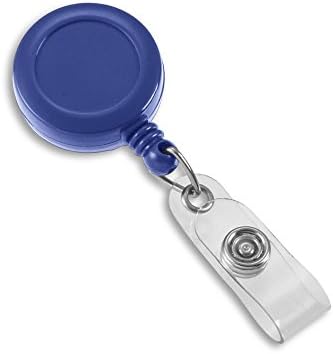 25 Pack - Medical Round ID Badge Reel - Blue