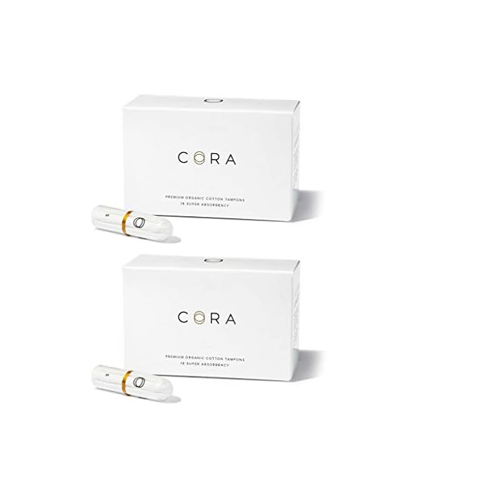 Cora 100% Organic Cotton Non-Applicator Tampons | Super Absorbency | Applicator-Free | Leak Protection | Ultra-Absorbent…