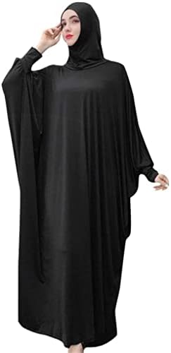 FPOVFPO Women’s Muslim Abaya Prayer Dress - 2-Piece Long Kaftan With Hijab, Soft Polyester-Spandex, All-Season Islamic Wear