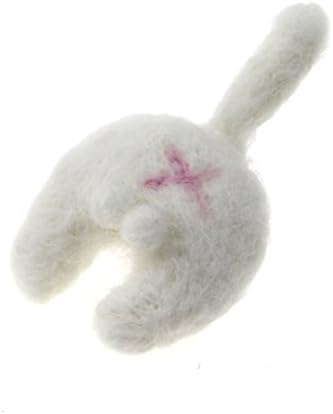 Needle Felt Wool Cat Butt Handmade Felting Cartoon DIY Cell Phone Case Accessories 6 colors Finished products (White)