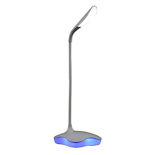 AENMIL New Clover Creative 18 LED Eye Protection Desk Lamp USB Charging 3 Level Adjustable Brightnes Bedside Reading Table Light for Kids Children - White + blue nightlight