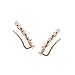 Humble Chic Crystal Leaf Ear Climbers - Simulated Diamond Flower Crawler Cuff Stud Earrings