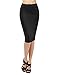 TWINTH Slim Vintage Pencil Skirts Below Knee Skirt Black M