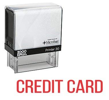 Credit Card Invoice Printer Office Self Inking Rubber Stamp - Red Ink (C-10025)