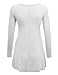 Lock and Love LL WT767 Womens Long Sleeve Scoop Neck Trapeze Tunic M White