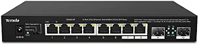 TEM2010F Switch Ethernet de 10 Puertos 2.5G, 2 Puertos SFP, VLAN, Agregación Estática, Compatible con Dispositivos 2.5G, Montaje en Escritorio/Pared, Plug y Play, Carcasa de Metal, Negro