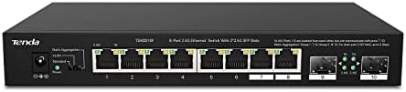 Switch 2.5 Gigabit, Switch Ethernet 2.5G 8 Ports, 2 Ports 2,5 Gbps SFP, Ports RJ45 2,5G, Ports SFP 2,5G, Support de Bureau et Mural, Compatible avec Ordinateur, NAS, AP Wi-FI 6 (TEM2010F)
