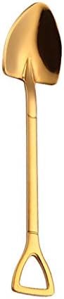 Creative Stainless Steel 304 Small Shovel Spoon Design Gold-Plated Tableware Coffee Spoon Ice Cream Soup Honey Spoon Delicate Gold