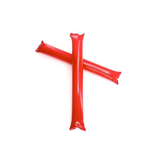 Fun Fan Line - 60 Pairs Bam Bam Thunder Sticks. Noise Makers for Sporting Events. Boom Sticks for Cheerleading. Noise Sticks for Stadium or Parties. (Red)