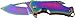 MTech USA MT-A882SRB Spring Assist Folding Knife, Rainbow Blade, Rainbow Handle, 4-Inch Closed