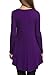 Hotouch Womens Long Sleeve Blouse Shirts Solid Casual Blouses Shirt (Eggplant L)