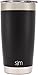 Simple Modern Tumbler Vacuum Insulated 20oz Cruiser with Lid - Double Walled Stainless Steel Travel Mug - Sweat Free Coffee Cup - Compare to Yeti and Contigo - Powder Coated Flask - Midnight Black