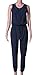 BAIFERN Womens Sleeveless Jumpsuits Deep V Tie Waist Solid Carpi Rompers Solid Color