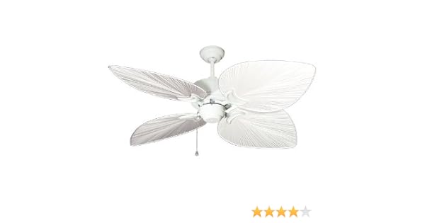 Bombay Tropical Ceiling Fan In Pure White With 50 Pure White
