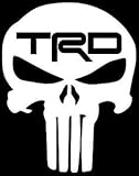 Punisher Skull Toyota TRD Symbol Decal Vinyl Sticker|Cars Trucks Vans Walls Laptop| WHITE |5.5 x 4.25 in|CCI617