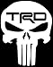 Punisher Skull Toyota TRD Symbol Decal Vinyl Sticker|Cars Trucks Vans Walls Laptop| WHITE |5.5 x 4.25 in|CCI617