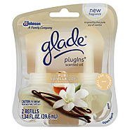 GLADE PLUGINS REFILLS AIR FRESHENER, SCENTED AND ESSENTIAL OILS FOR HOME AND BATHROOM, SHEER VANILLA EMBRACE, 1.34 OZ, 2 COUNT